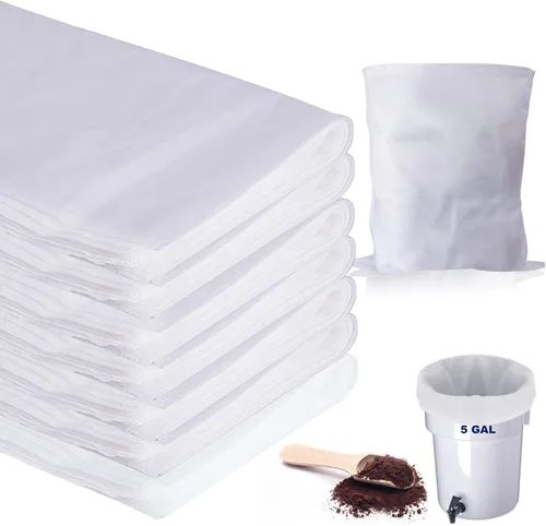 Paquete de 100 filtros de café frío de 20 x 20 pulgadas, bolsa de filtro para café de hasta 5 libras, filtro de café de 5 galones