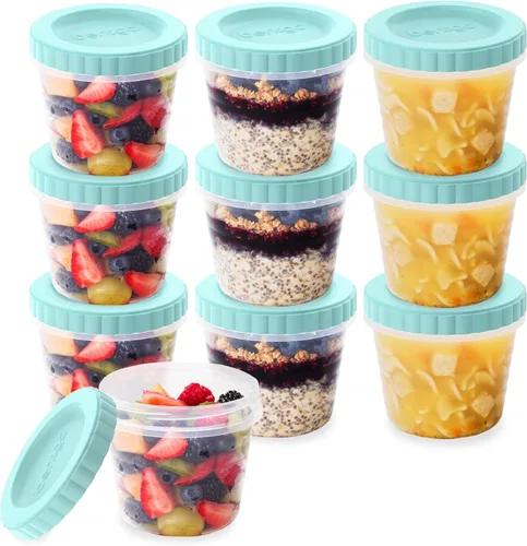 Bentgo Prep - 20 piezas de 16 fl oz Recipientes de plástico para deli con tapas a prueba de fugas, almacenamiento de alimentos para preparación de