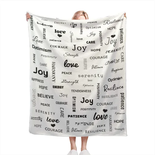 Miniatura 46 de Manta curativa, manta de regalo para mujeres y hombres, cálido regalo inspirador, manta de forro polar suave con energía positiva, comodidad, amor