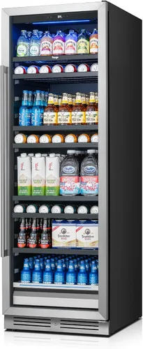 Miniatura 16 de Yeego Refrigerador de bebidas – Mini refrigerador de 100 latas de 15 pulgadas con puerta de vidrio, enfriador de bebidas de 34 a 54 ℉, integrado