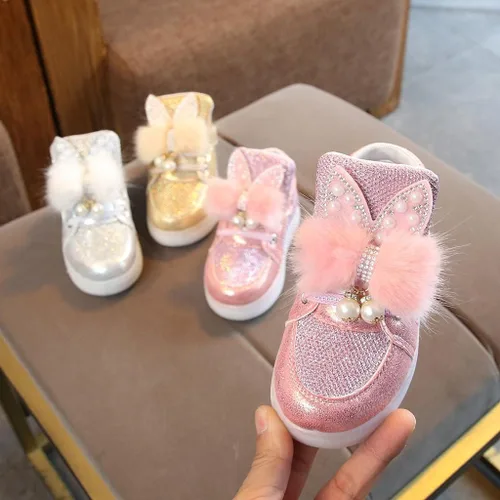 Miniatura 9 de Botas de invierno para bebés y niñas de 1 a 6 años de edad, zapatos cálidos y antideslizantes