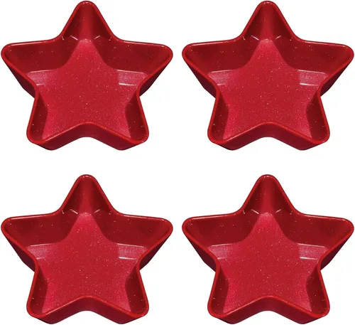 Miniatura 10 de UP Tazones de postre patrióticos en forma de estrella, cuenco pequeño de melamina para postre, aperitivos, helado, nueces o frutas, azul, 5.75