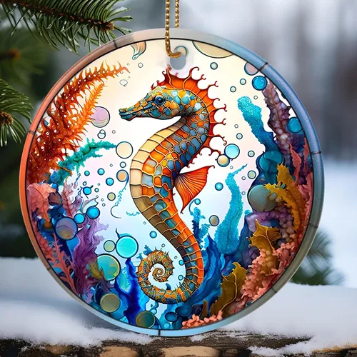 Miniatura 12 de Touber Adorno Navideño, Adorno de Navidad, Idea de Regalo de Vacaciones, Recuerdo Familiar, Cerámica Redonda, Intercambio de Regalos, Idea de Abeja