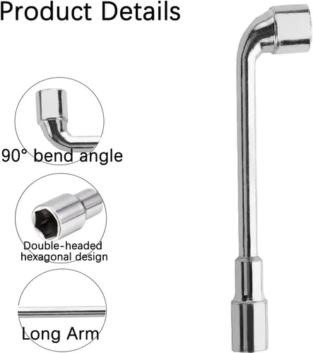 Miniatura 6 de Utoolmart Llave hexagonal abierta de 6 puntos en forma de L de 0.472 in, métrica, 1 unidad