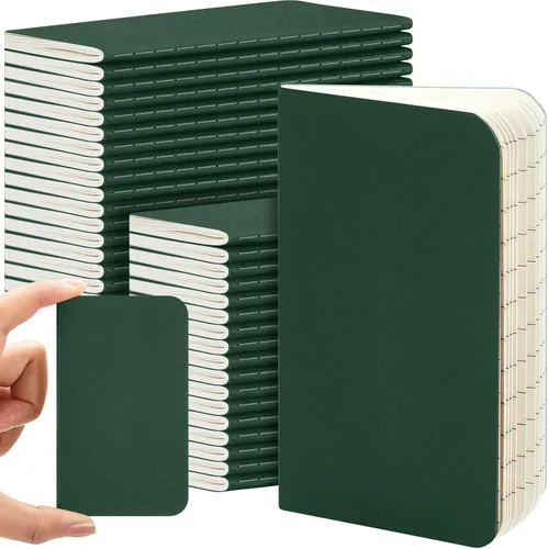 Miniatura 10 de Outus 36 piezas de mini cuadernos de bolsillo 2.5" x 4" de papel kraft, bloc de notas mini, cubierta blanda en masa, cuaderno de notas de bolsillo