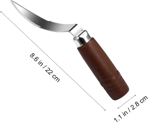 Miniatura 3 de UPKOCH - Removedor de carne de coco con mango de madera, rascador de acero inoxidable para cocina y hogar, 9.1 x 1.2 in, color marrón oscuro