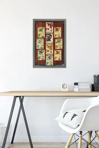 Miniatura 6 de Trends International Dungeons and Dragons - Póster de pared con cuadrícula de dragón, 22.4L x 14.7W, versión con marco de madera tipo granero