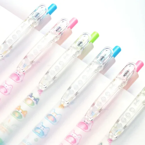 Miniatura 5 de M&G Bolígrafos de gel, bolígrafos retráctiles de tinta de gel de 0.020 in, punta fina, bonitos bolígrafos de gel con patrón de gato