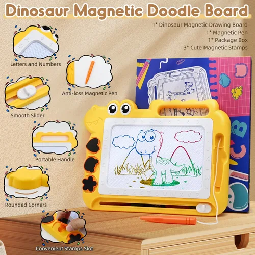 Miniatura 4 de AiTuiTui Tablero magnético de dibujo para niños pequeños, regalo para niñas y niños, escritura de bocetos a color, garabatos, juegos de viaje