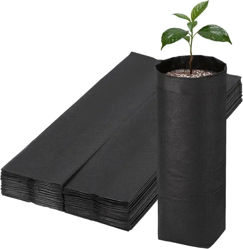 Miniatura 27 de 100 bolsas de vivero para plantas – 7.87 x 13.77 pulgadas, bolsas transpirables de cultivo de plantas, macetas de tela para cultivo de plantas