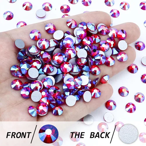 Miniatura 2 de 1440 piezas de diamantes de imitación SS20 de cristal de vidrio con parte posterior plana, gemas de cristal redondas de parte posterior plana
