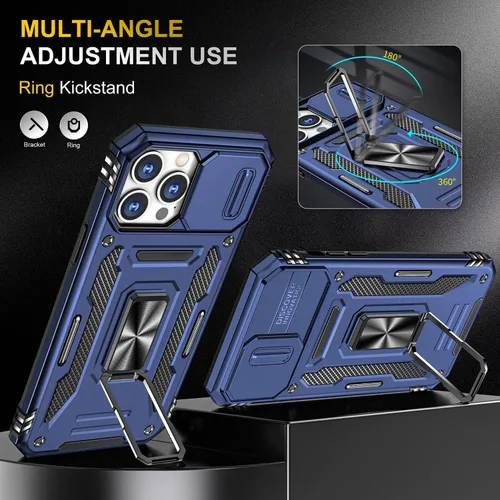 Miniatura 35 de Funda para iPhone 13 Pro con funda para cámara, con soporte de anillo para soporte, con función de montaje magnético para automóvil, para iPhone 13