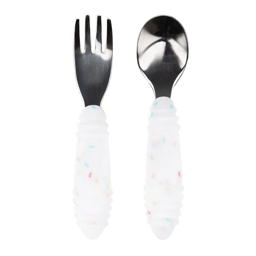 Miniatura 38 de Bumkins Juego de utensilios para bebés, Chewtensils cucharas de silicona para mojar, autoalimentación, destete dirigido por el bebé, aprendizaje