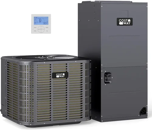 COSTWAY Sistema de bomba de calor de aire acondicionado central por conductos de 2 toneladas, inversor de 24000 BTU AC dividido con unidad de manejo