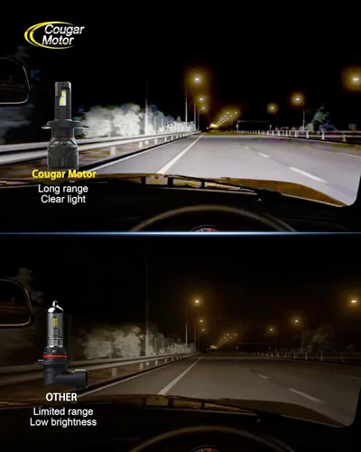 Miniatura 3 de Cougar Motor - Bombillas H4, 9003 luces antiniebla 6500K blancas sin polaridad para uso en carretera o todoterreno, enchufe y uso - Paquete de 2