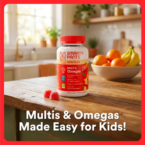 Miniatura 2 de SmartyPants Gomitas multivitamínicas para niños, fórmula mejorada: Omega 3 (DHA/EPA), vitaminas D3, C, B12, B6, vitamina A, K y zinc, sin gluten