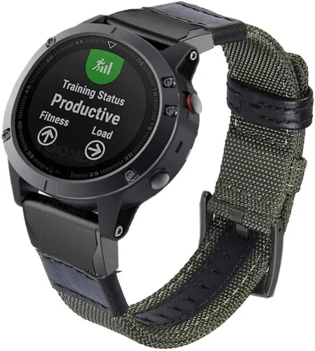 Miniatura 6 de Olytop Fenix 7X/Fenix 6X /Fenix 5X - Correa de reloj de nailon, ajuste rápido de 0.86 pulgadas, nailon deportivo con correa de repuesto de cuero