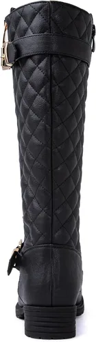 Miniatura 6 de GLOBALWIN Botas altas acolchadas hasta la rodilla para mujer, de tacón bajo, cómodas, a la moda, elegantes, botas de montar para mujer