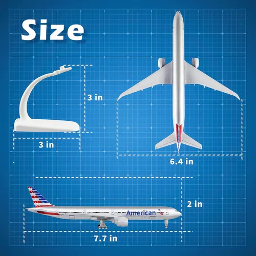 Miniatura 4 de Lose Fun Park Avión fundido a presión - Modelo Boeing 777 para colecciones y regalos