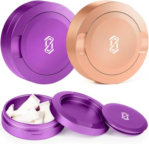 Miniatura 10 de OZCHIN Lata de metal para ZYN para Snus – 2 latas – Contenedor portátil hermético de aluminio sin olor, a prueba de olores, tapa de rosca, a prueba