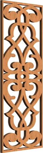 Miniatura 128 de 9 3/8"W x 24 3/8"H x 1/4"T Bellaire Decorativos Paneles de pared de madera calado, abedul