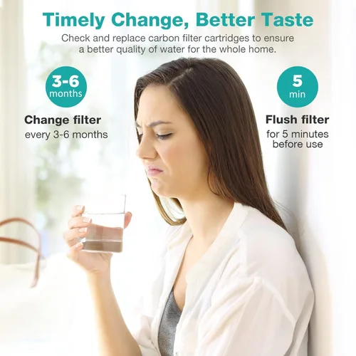 Miniatura 8 de SimPure Cartucho de Filtro de Agua de Sedimentos de Carbón de 5 Micrones de 10" x 2.5" para Toda la Casa de Repuesto para Sistema de Filtración