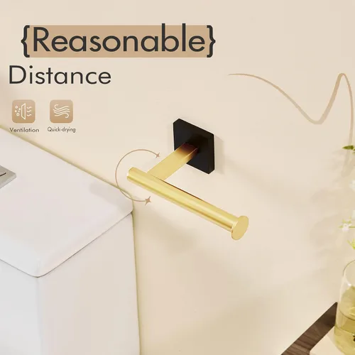 Miniatura 7 de KOKOSIRI Soporte de papel higiénico Portarrollos de papel higiénico Soporte para mega rollos Dispensador de papel higiénico para cocina y baño Negro