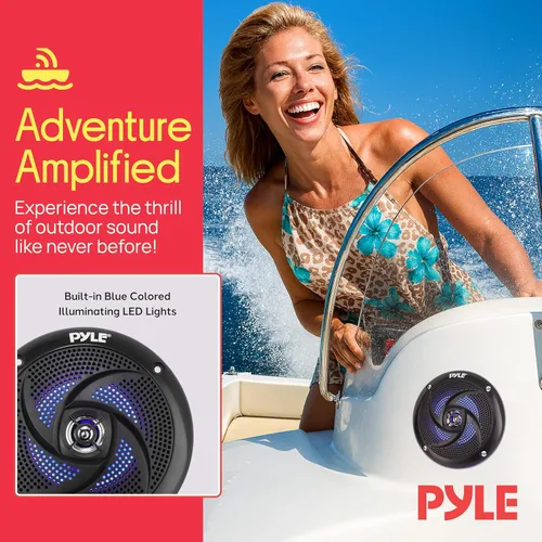 Miniatura 6 de Pyle Altavoces Marinos Impermeables Certificados - 4'' de 2 Vías para Vehículos Todo Terreno y Sistema de Sonido Estéreo de Audio Exterior