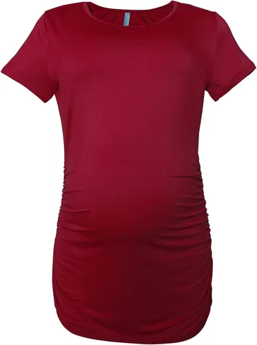 Miniatura 74 de Smallshow - Camiseta de maternidad para mujer, diseño de lados fruncidos, tipo túnica, prendas para el embarazo