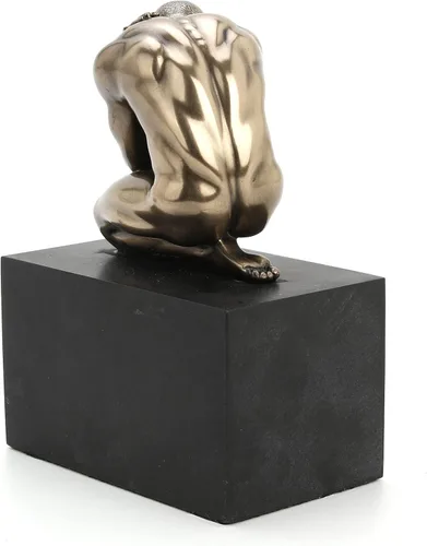 Miniatura 6 de Veronese Design Estatuilla masculina llorona desnuda de 4 3/8 pulgadas de alto en zócalo de resina fundida en frío, escultura de arte corporal