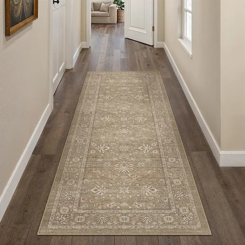 Miniatura 56 de PureCozy - Alfombra de área beige de 8 x 10, lavable, vintage, alfombra para sala de estar, dormitorio, gran alfombra suave retro de pelo bajo