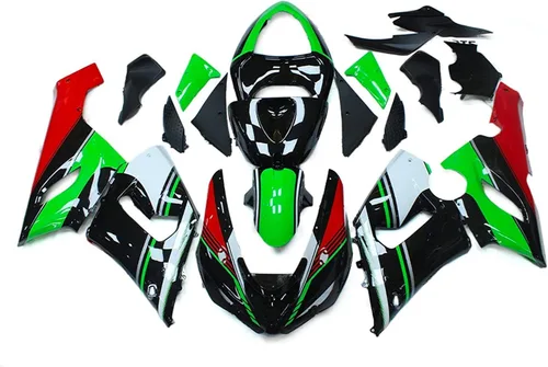 Kit de carenado de inyección verde negro rojo apto para Kawasaki 2005 2006 ZX6R ZX636R 05 06 zx-6r 636 2005 ABS Carenados de motocicleta de plástico