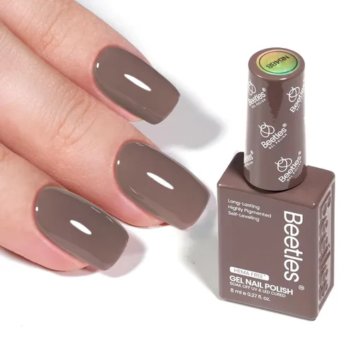 Miniatura 17 de Beetles - Esmalte de uñas de gel ultravioleta semipermanente sin HEMA de alto brillo para manicura francesa y arte de uñas, frasco a juego, blanco