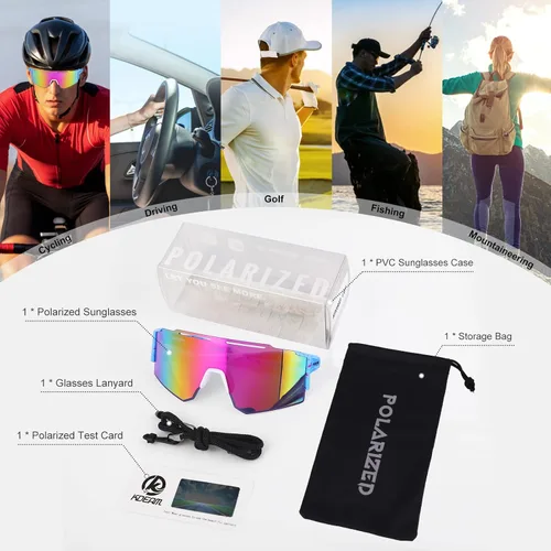 Miniatura 7 de Gafas de sol polarizadas deportivas para mujeres y hombres, UV400, gafas de ciclismo, béisbol, correr, pesca, al aire libre, resistentes al viento C2