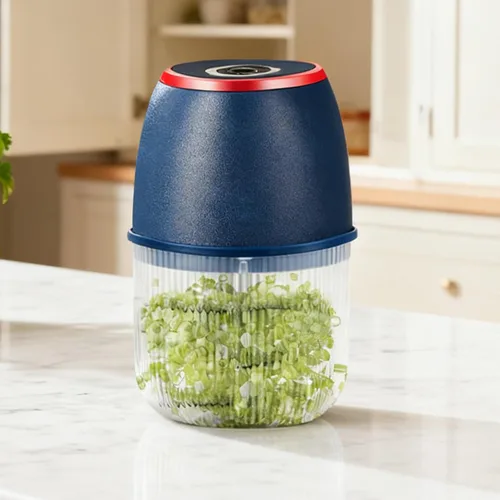 Miniatura 8 de Picadora eléctrica de ajo Procesador de alimentos de 11.8 fl oz Trituradora de verduras de cocina - Máquina trituradora de cebolla pequeña