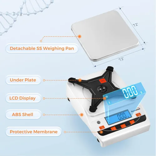Miniatura 6 de Bonvoisin Báscula de laboratorio 176.37 oz/0.00 oz Escala científica de laboratorio de alta precisión 0.00 oz de precisión Balanza analítica