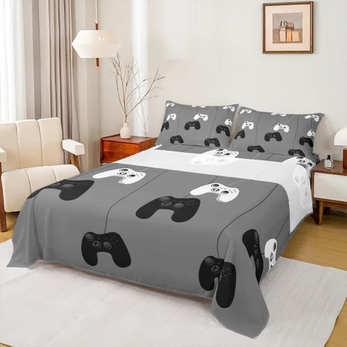 Miniatura 2 de Feelyou Sábana bajera ajustable para niños y niñas, 3 piezas, con 1 sábana encimera y 1 funda de almohada, tamaño individual