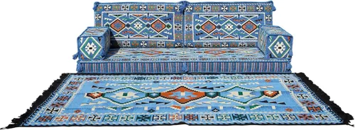 arabicsofa Oriental - Sofá modular grande Majlis para el suelo, asiento árabe con almohadas de respaldo, juego de sofá bajo seccional esquinero