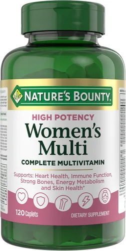 Nature’s Bounty Multivitamínico Completo de Alta Potencia para Mujeres, Vitamina Diaria con Vitamina C, Apoya la Salud del Corazón y la Función