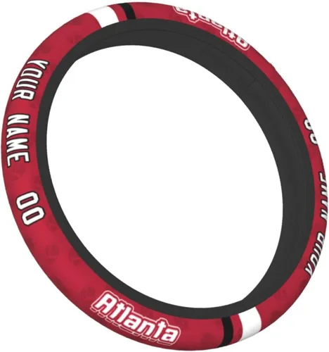 Miniatura 3 de Fundas para volante personalizadas de fútbol de Atlanta, con nombre y número, antideslizantes y absorbentes de sudor, accesorios antideslizantes