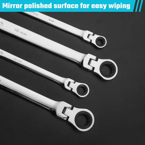 Miniatura 6 de DURATECH Llave de trinquete extralarga de cabeza flexible 8 * 9 mm, métrica, acero CR-V