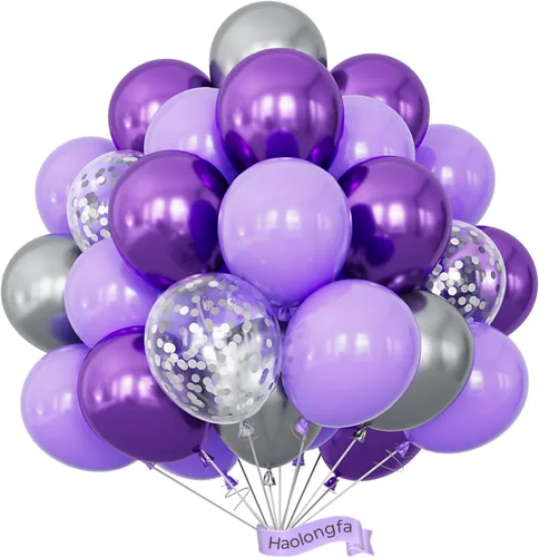 Miniatura 11 de Globos rosa, 60 globos de color rosa fuerte y blanco, globos de confeti magenta para niñas, decoración temática de cumpleaños, baby shower