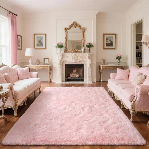 Miniatura 13 de Przemy - Alfombra mullida para dormitorio y sala de estar, alfombra de 4 x 6 pies, beige, alfombra de pelo largo suave y esponjosa, alfombra