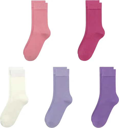 Miniatura 15 de SERISIMPLE Calcetines de bambú de viscosa para niños, calcetines escolares antiolor para niños y niñas, uniforme, ligeros, con costuras planas, 5