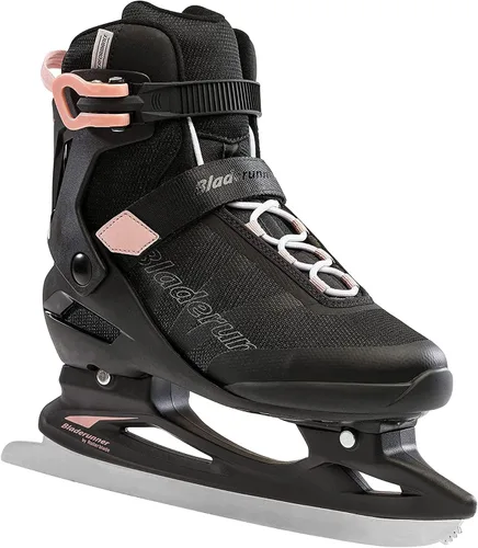 Miniatura 2 de Bladerunner Ice by Rollerblade Igniter - Patines de hielo para mujer, color negro y oro rosa