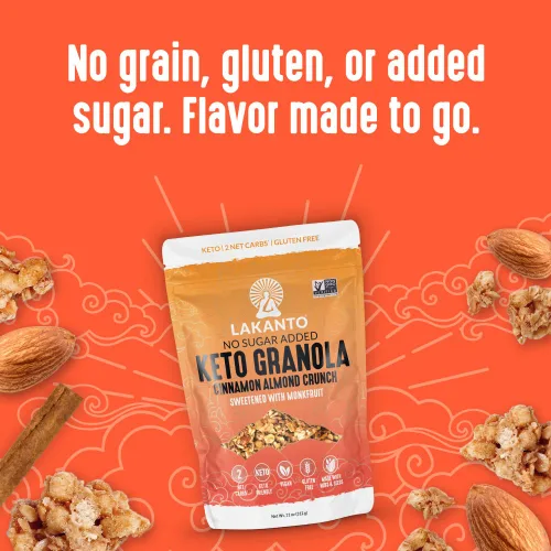 Miniatura 6 de Lakanto Berry Crunch Granola - Delicioso Snack, Cereal para Desayuno Rápido, Apto para Keto, Edulcorante de Fruta del Monje, Sin Azúcar Añadida