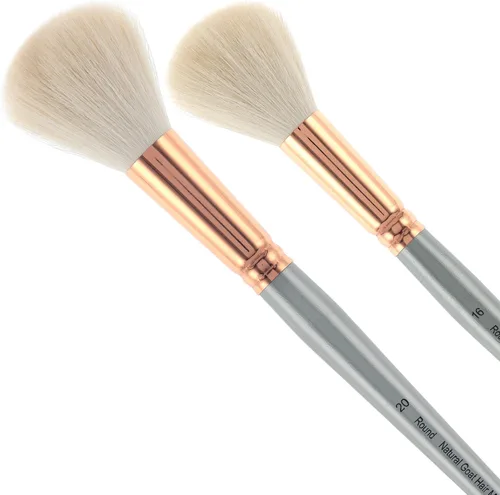 Miniatura 21 de Creative Mark Cepillo para mopa de pelo de cabra – Juego de 2, pelo de cabra natural ovalado de 1/2 pulgada para acuarela, aceite, acrílico y mezcla
