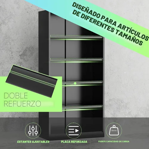 Miniatura 5 de INTERGREAT Gabinete de almacenamiento de acero con cerradura, gabinetes de almacenamiento de metal con cerradura con 2 estantes ajustables, gabinete