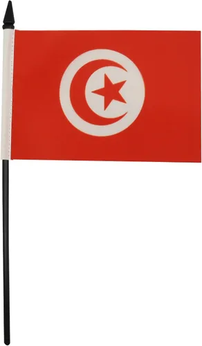 Miniatura 285 de AZ FLAG Sierra Leone Bandera de mesa 5'' x 8'' - Bandera de escritorio de Sierra Leona 21 x 14 cm - Bastón y base de plástico negro