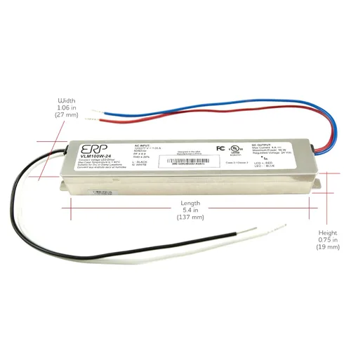 Miniatura 2 de SIRS-E ERP VLM100W-24 Voltaje constante DC Power Compact LED Driver 24V 4A 96W UL Clase P para luces LED e iluminación